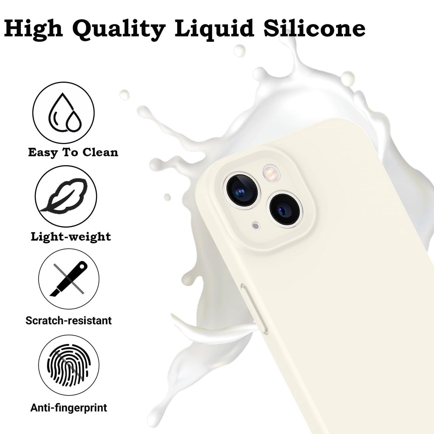 Silicone Shockproof White Stone