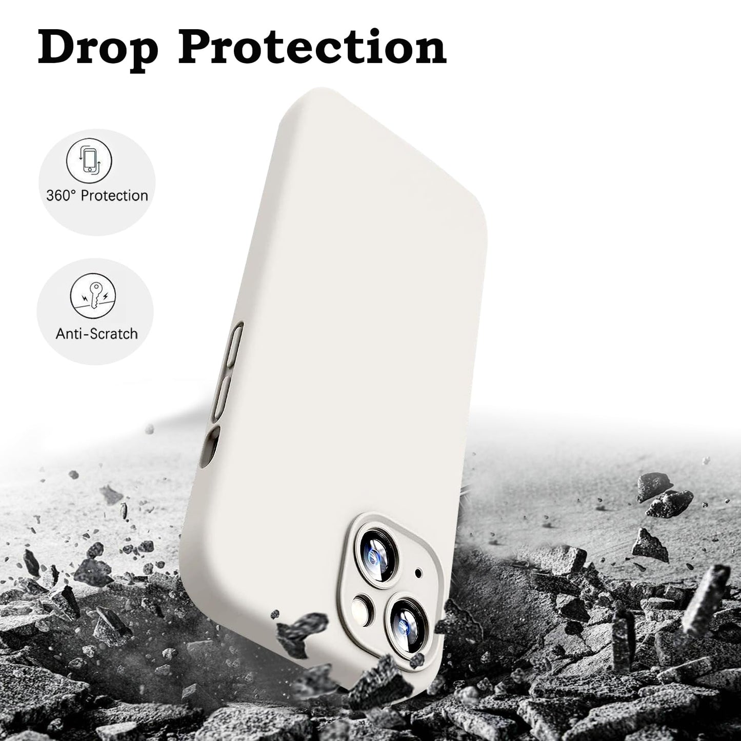 Silicone Shockproof White Stone